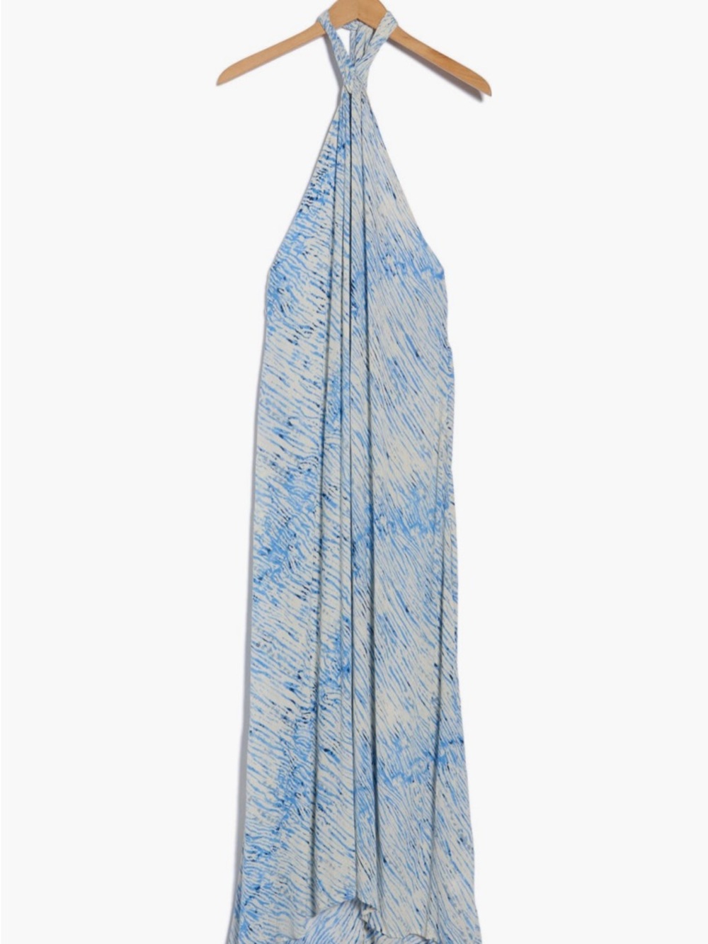 Elan Blue and White Halter Maxi Dress